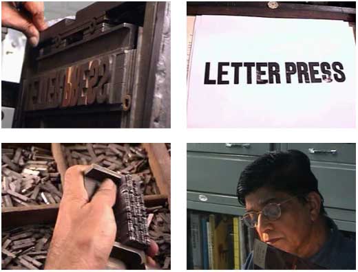 Screen shots of the letterpress video