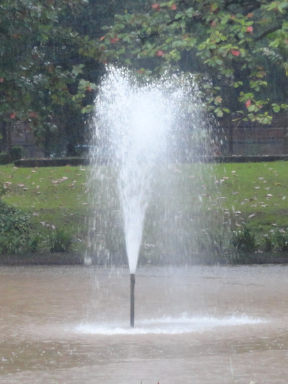 Fountain in IITB Guest House during the 2013 monsoon